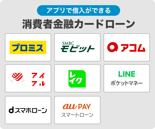 アプリで借入ができる消費者金融カードローン